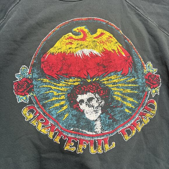 DAYDREAMER Grateful Dead Firebird Varsity Crew Sweatshirt Gray Womens Size S - Picture 4 of 12